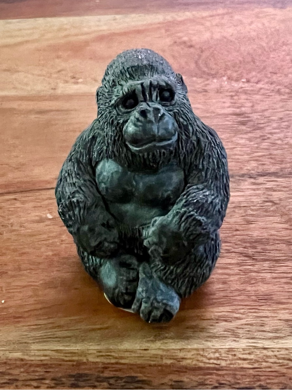 Mini Black Gorilla Figurine Decorative Sculpture for Home - 2.25” tall - 1” wide